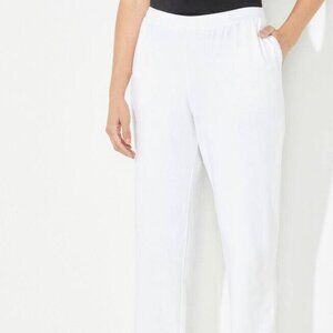 Catherines Suprema White Cotton Stretch Pants Straight Leg 4XWP (Petite)- NWT
